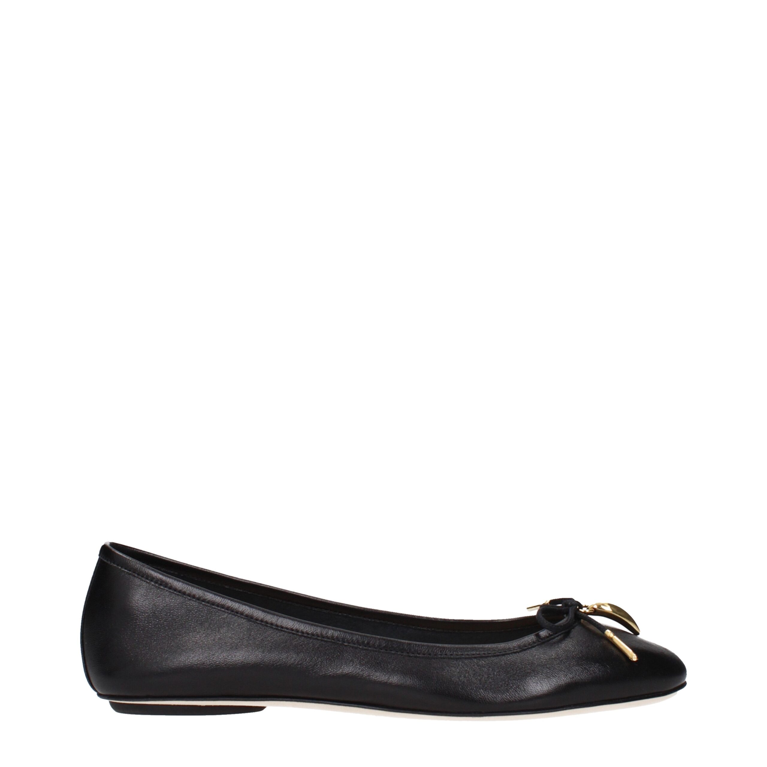 Black Leather Ballet Flats