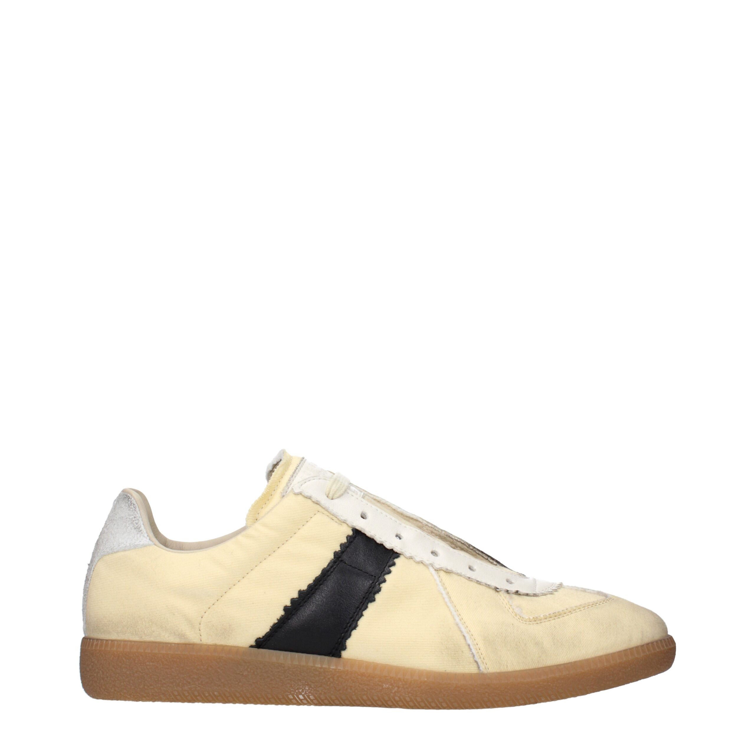 Beige Fabric Chunky Sneakers