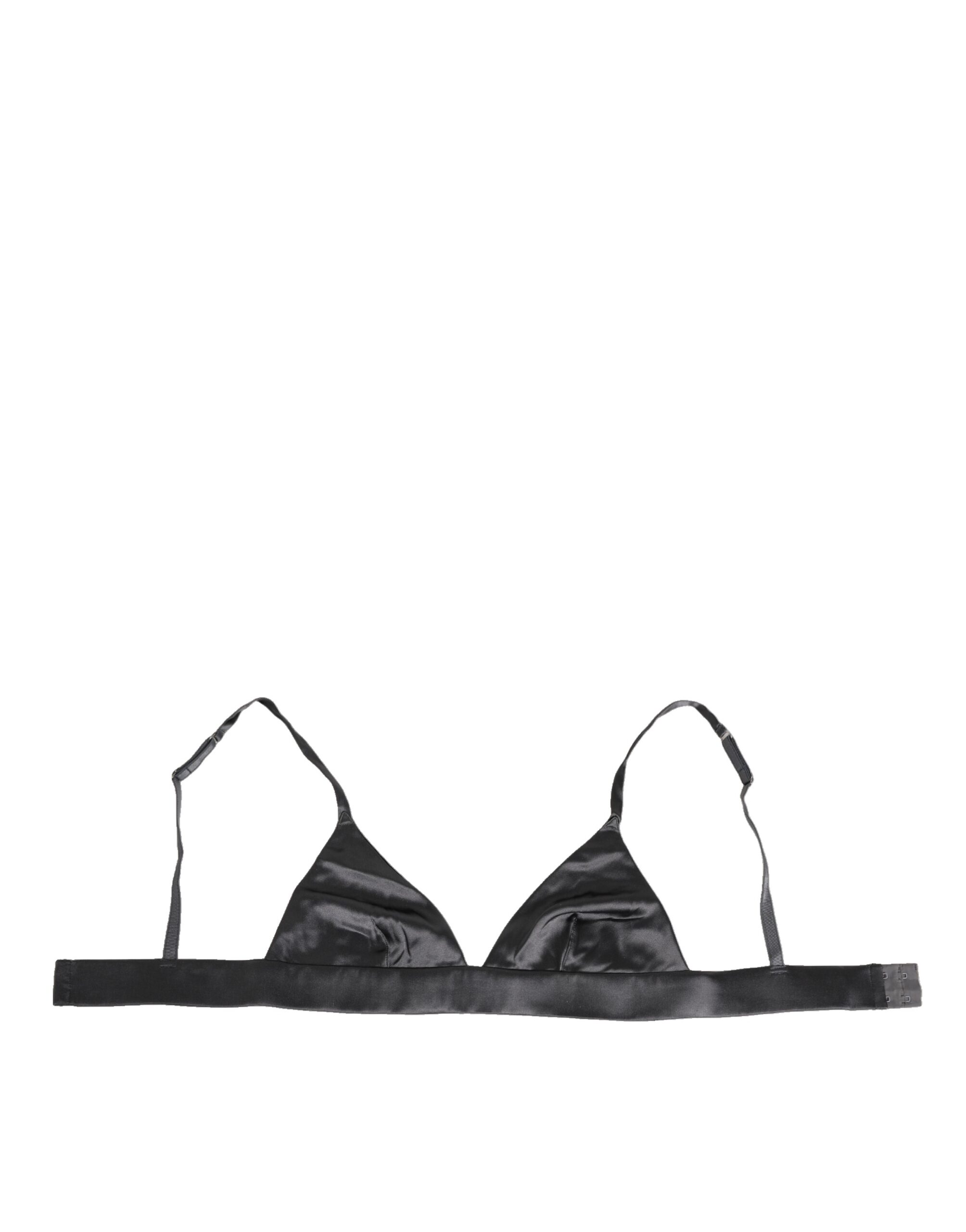 Black Silk Satin Triangle Soft Cup Underwear