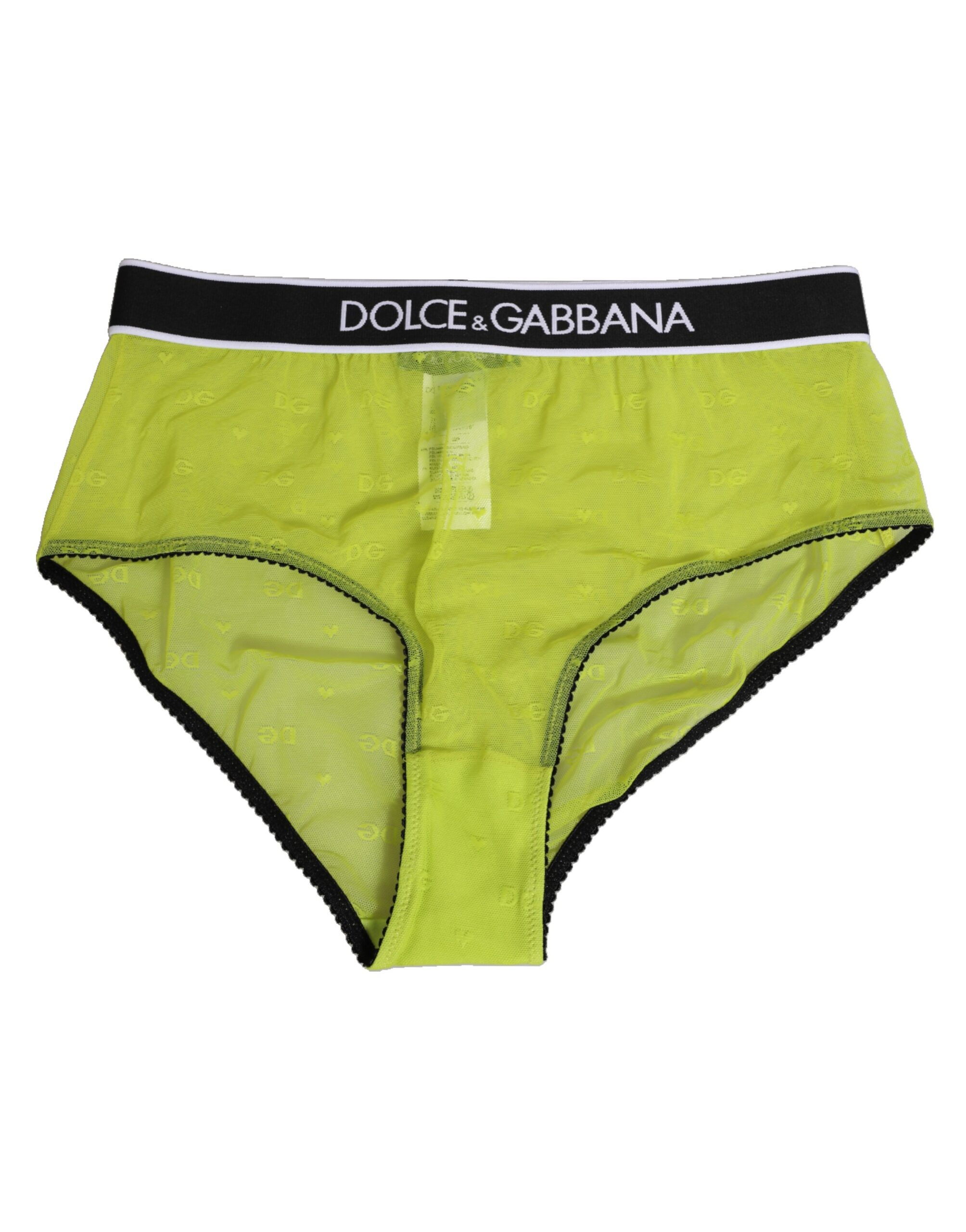 Green Nylon Logo Waistband Brief Panty Underwear