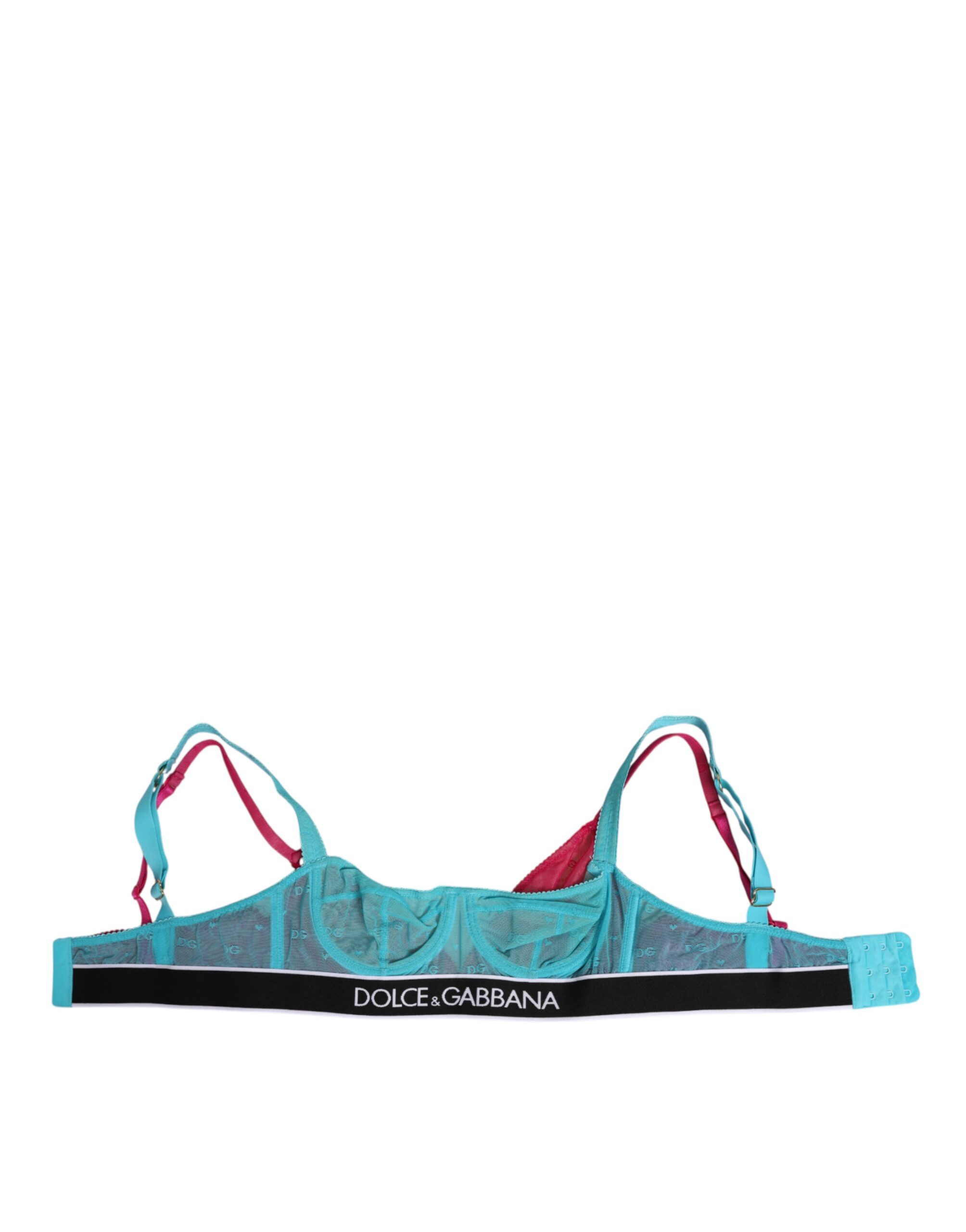 Blue Nylon Soft Cup Balconnet Bra Underwear