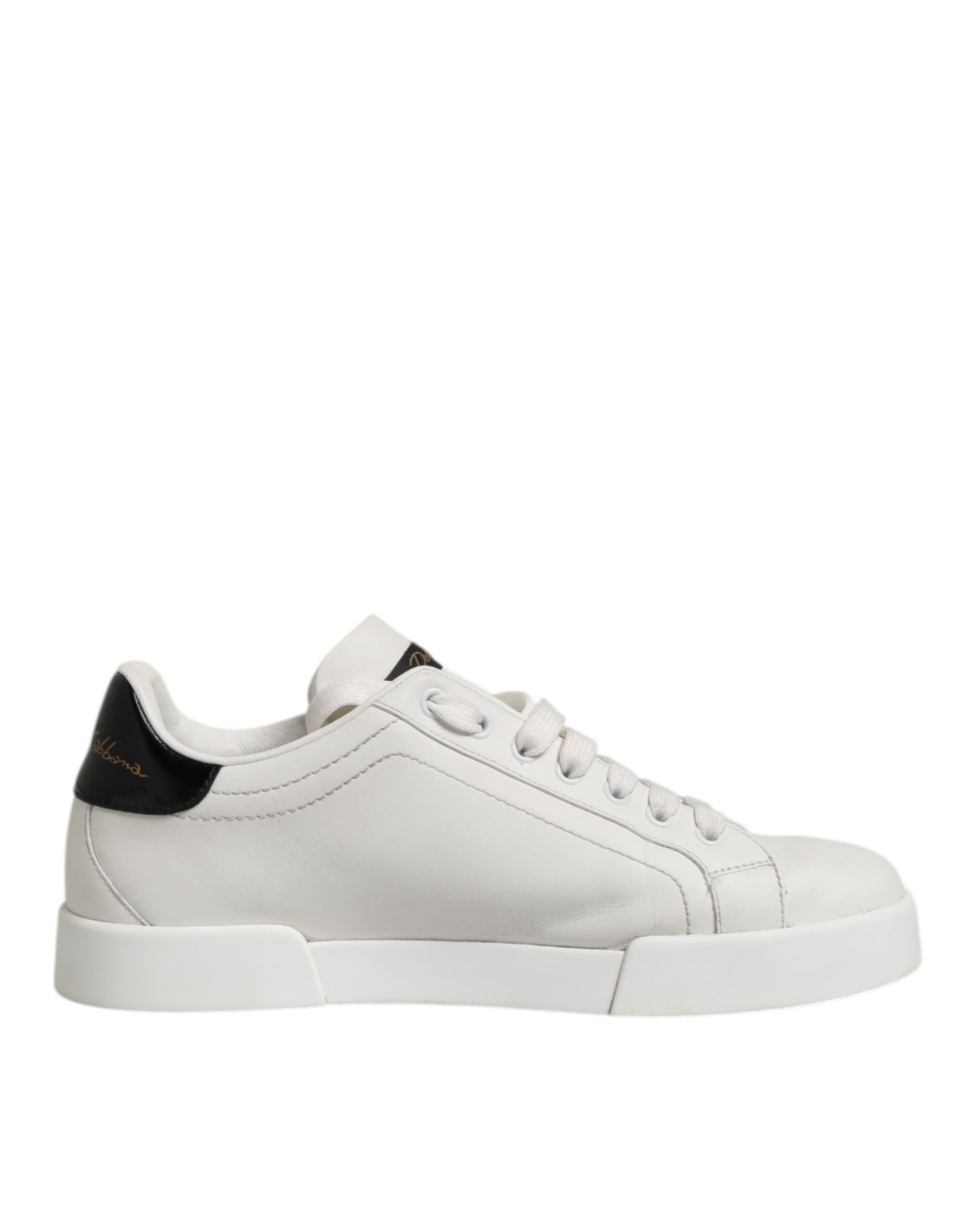 White Black Leather Low Top Men Sneakers Shoes