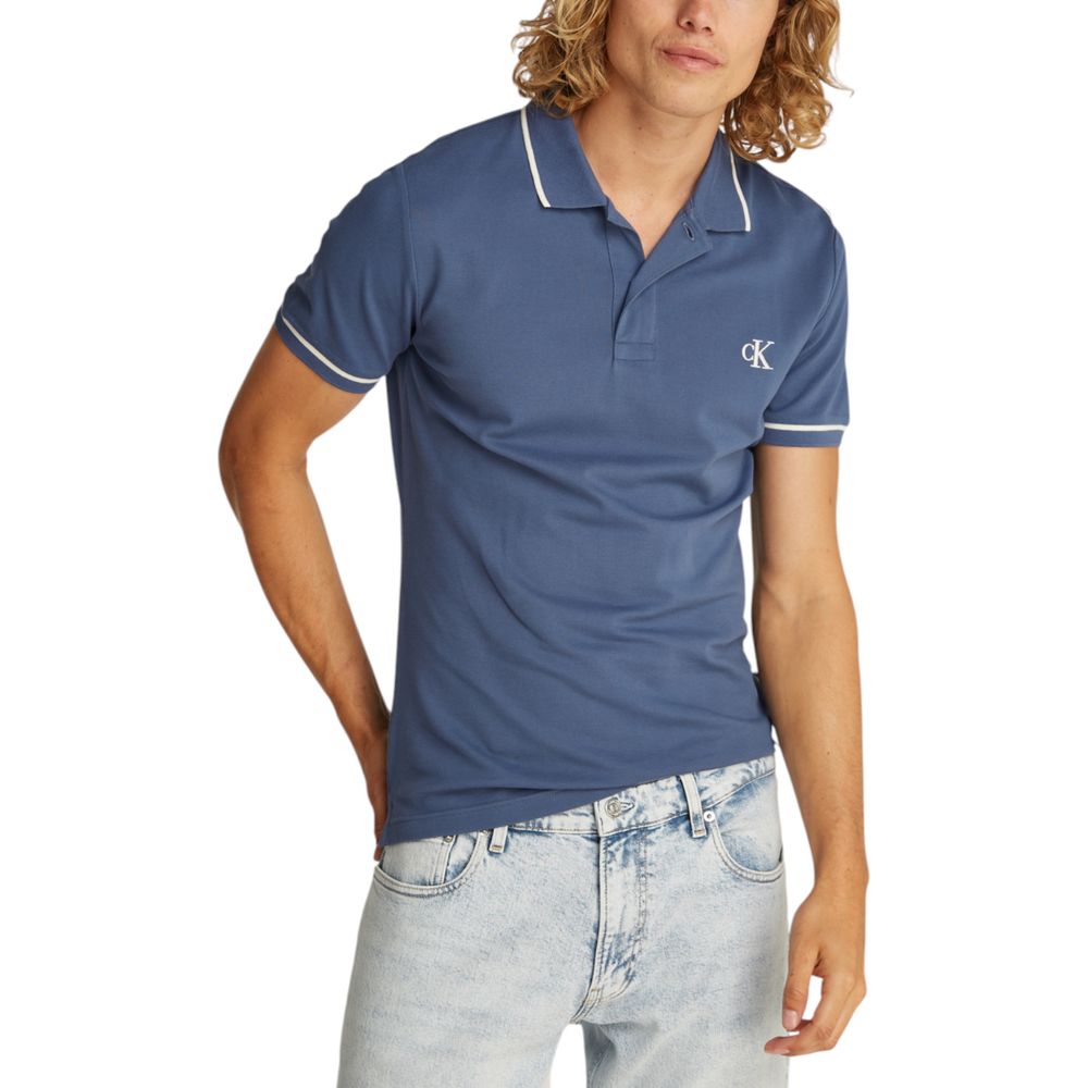 Blue Cotton Polo Shirt