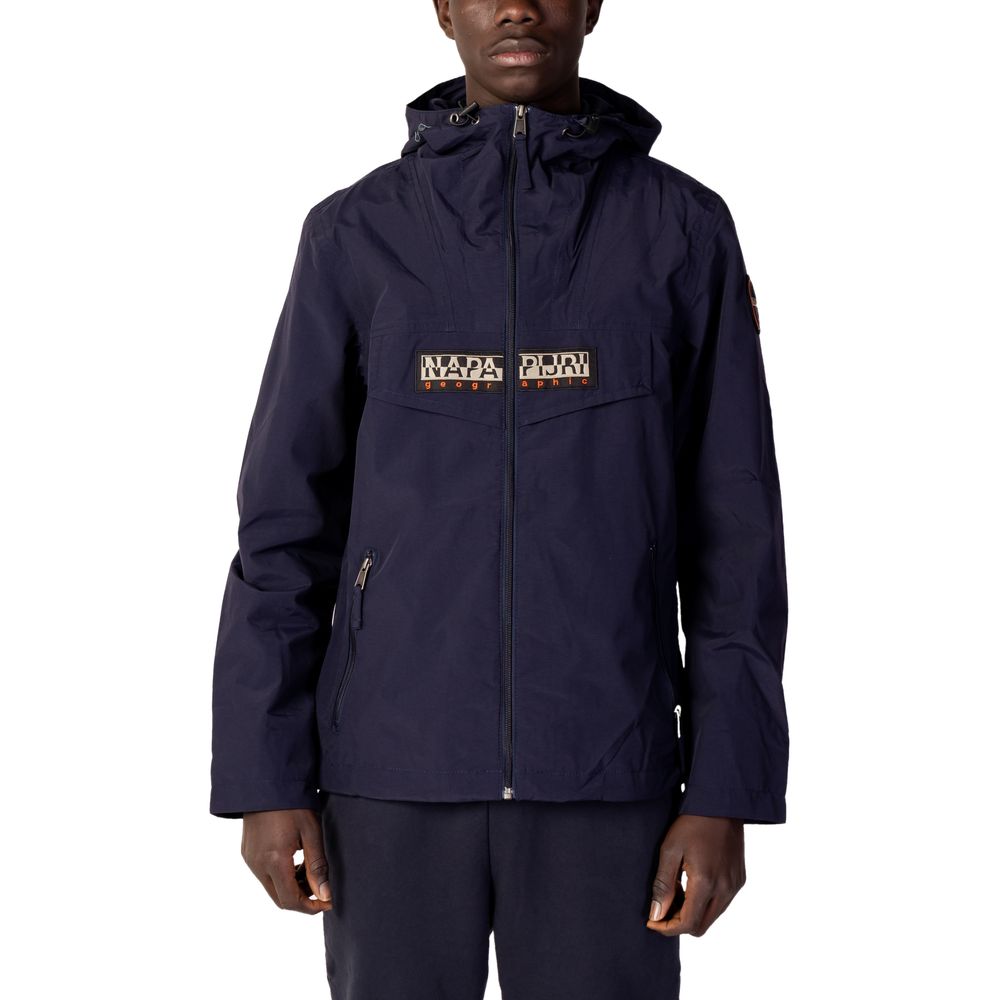Blue Polyester Jackets & Coat