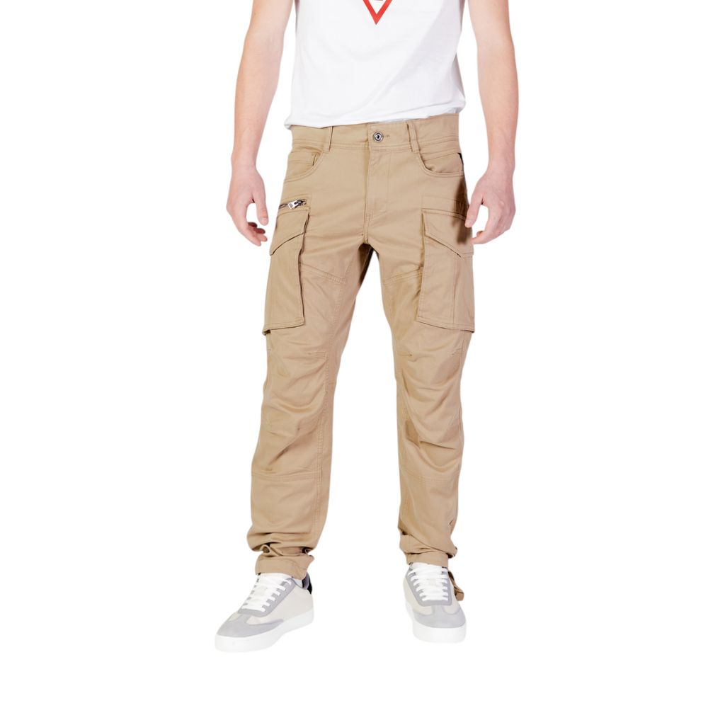 Beige Cotton Relaxed Fit Jean