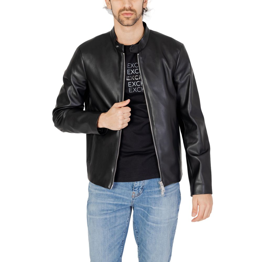 Black Polyester Jackets & Coat