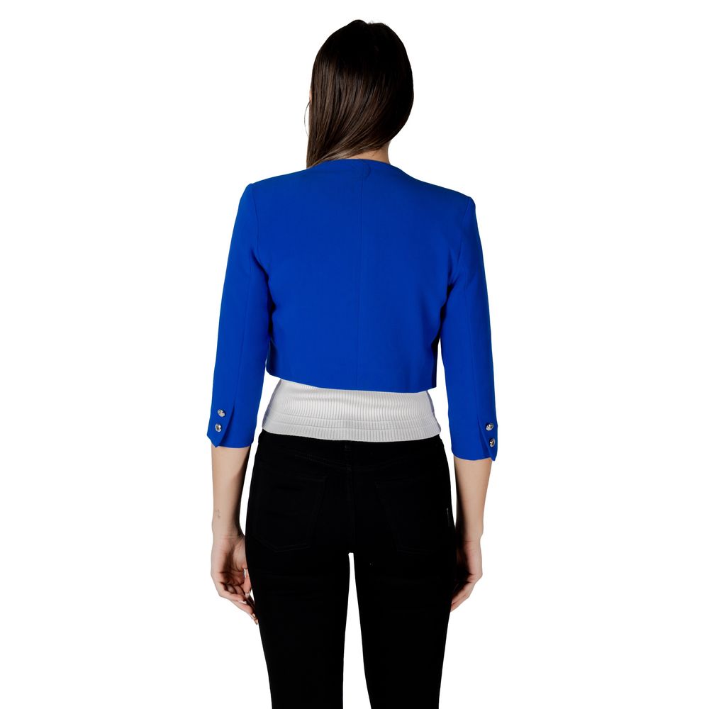 Blue Polyester Full-Length Jacket - Thumbnail 2