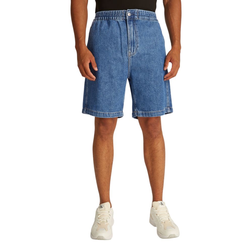Blue Cotton Bermuda Shorts