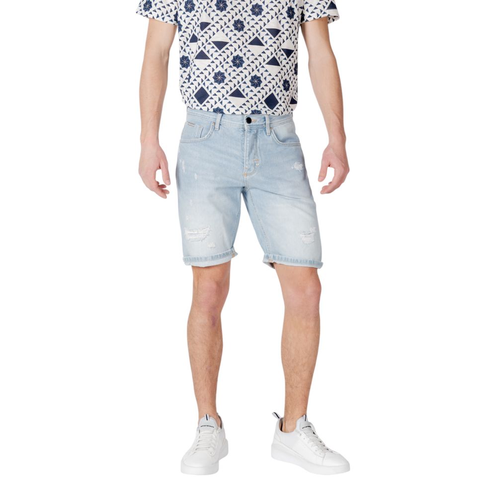 Light Blue Cotton Bermuda