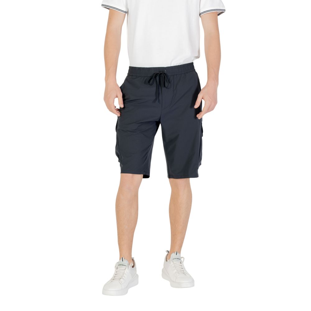 Blue Polyester Bermuda