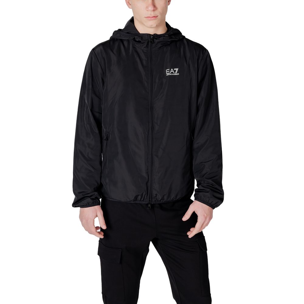 Black Polyester Jackets & Coat
