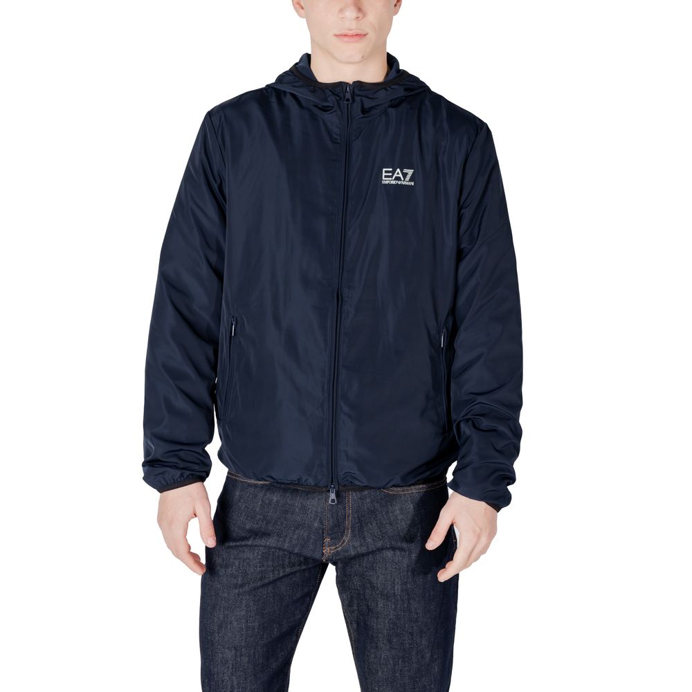 Blue Polyester Jackets & Coat