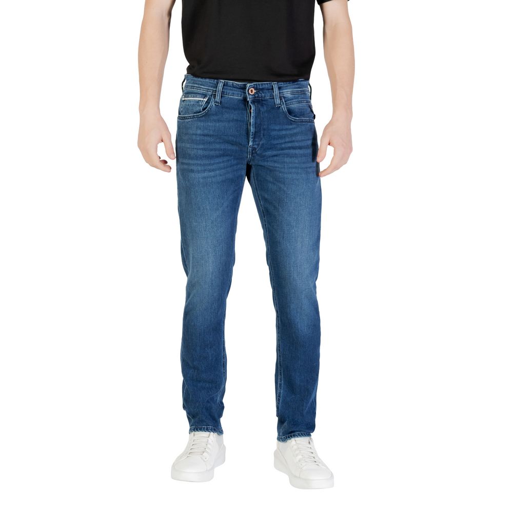 Blue Cotton Relaxed Fit Jean