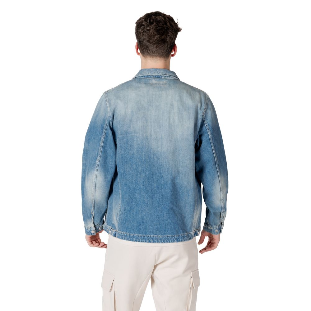 Light Blue Cotton Denim Jacket - Thumbnail 2