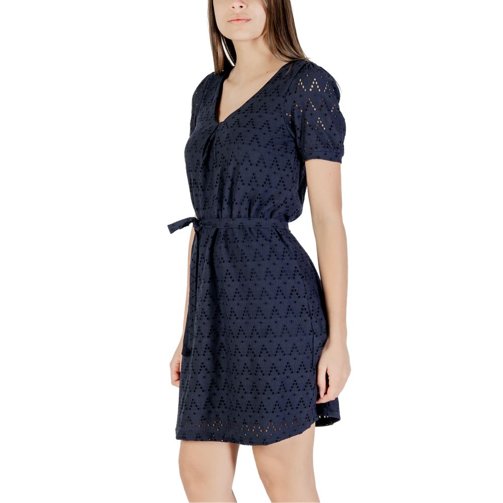 Blue Recycled Polyester Short Dress - Thumbnail 2