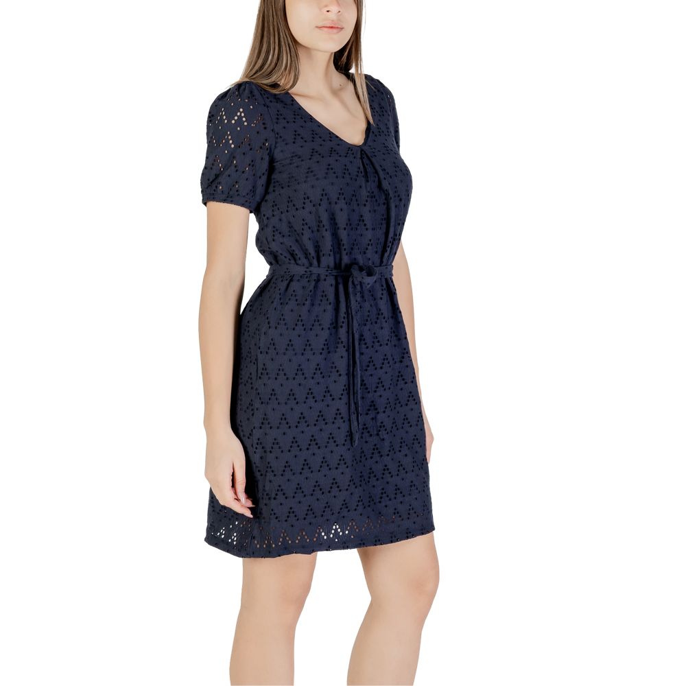 Blue Recycled Polyester Short Dress - Thumbnail 3