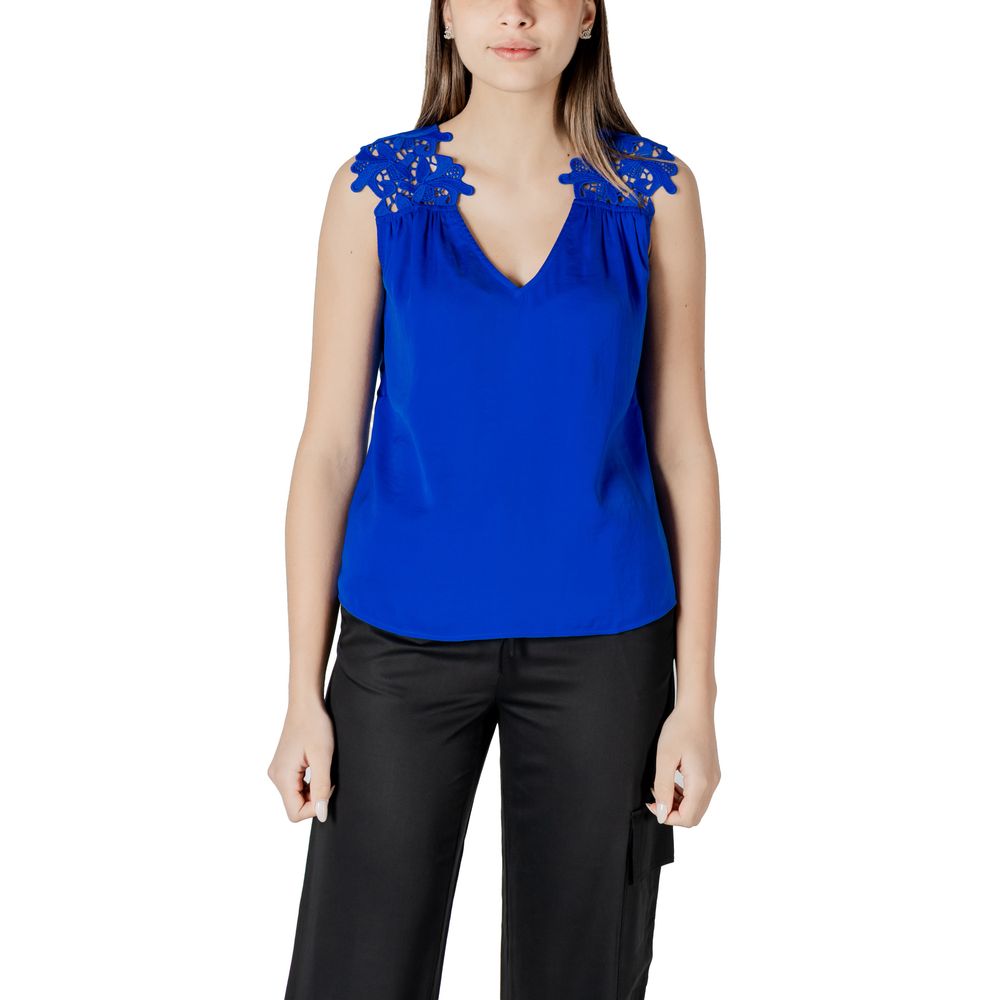 Blue Polyester Tank Top