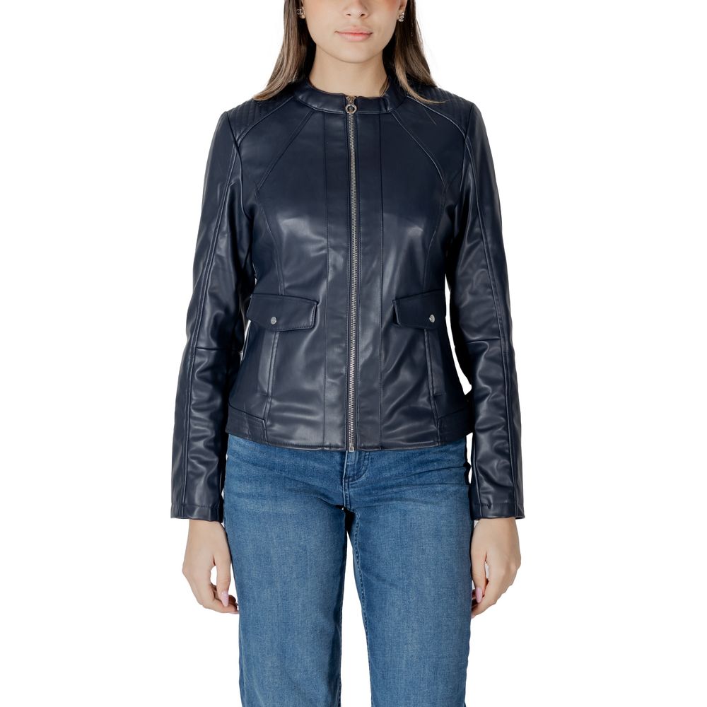 Black Polyester Jackets & Coat