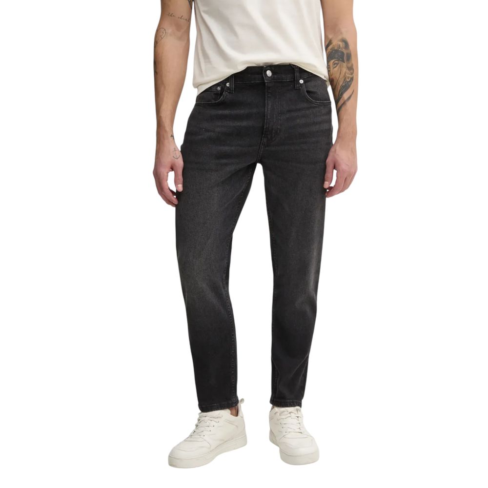 Black Cotton Relaxed Fit Jean