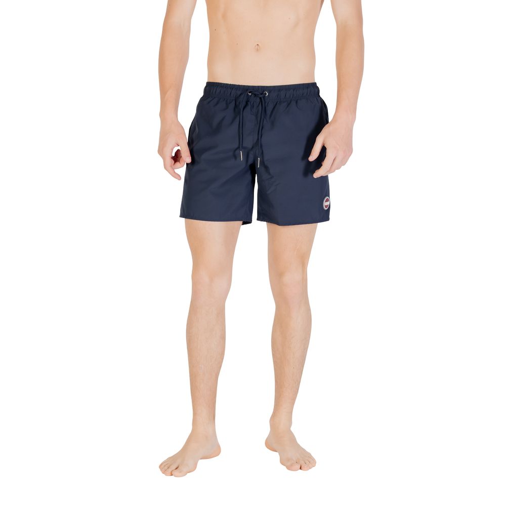 Blue Polyester Swim Short