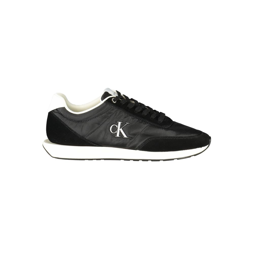 Black Polyester Men Sneaker