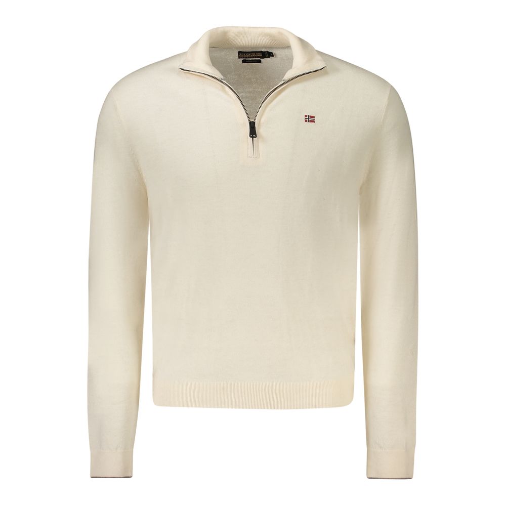White Wool Men Sweater