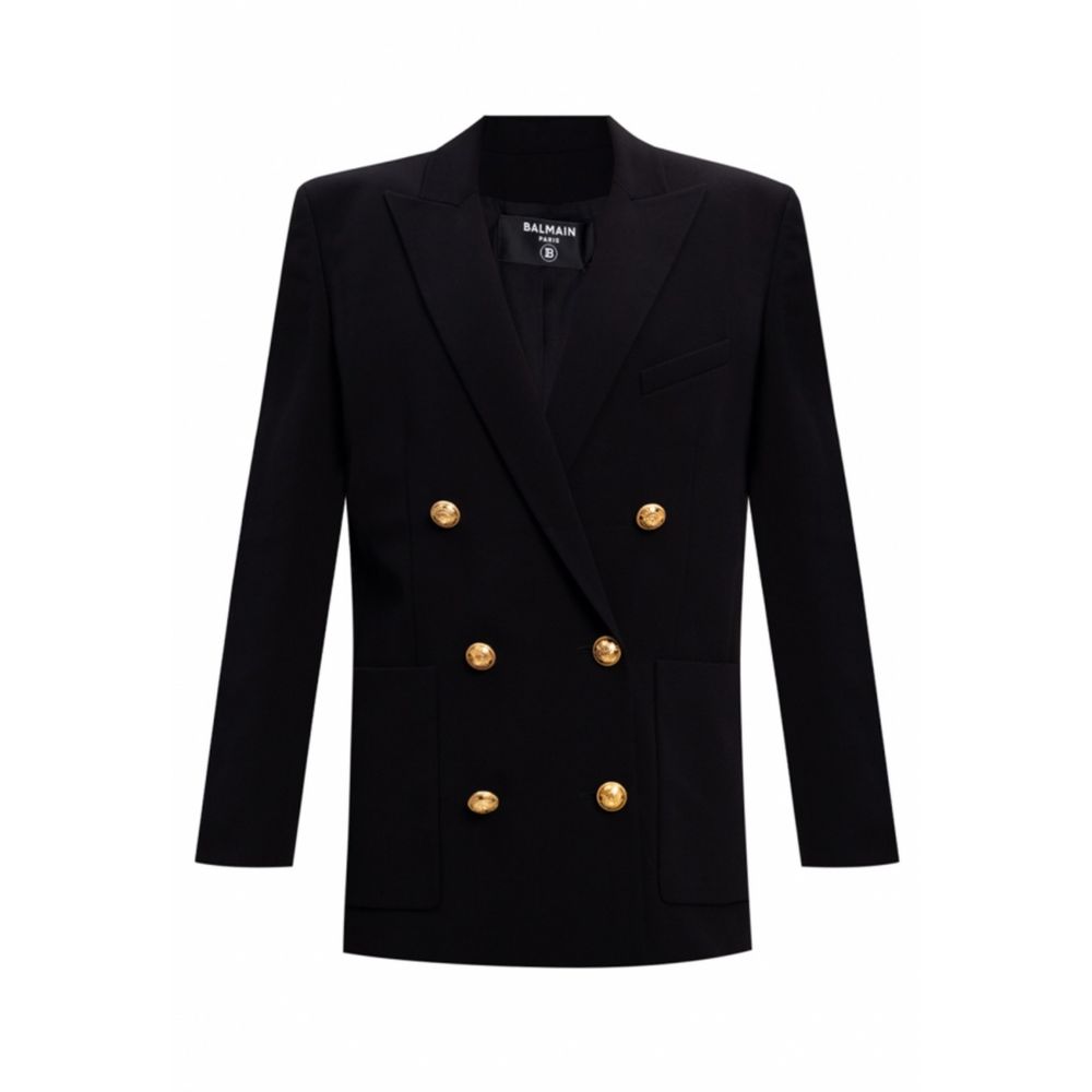 Black Viscose Women Blazer