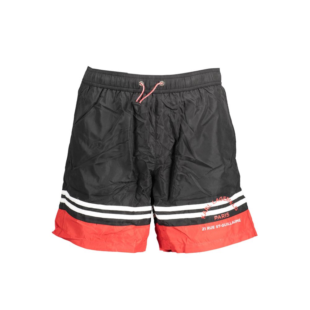Black Polyester Mens Swim Boxer