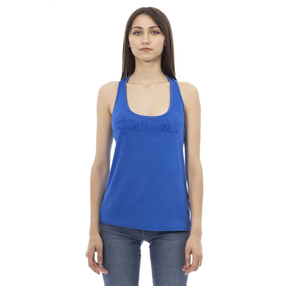 Blue Viscose Women Top