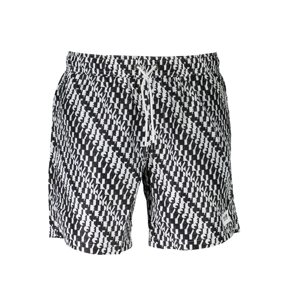 White Polyester Men's Swim Boxer