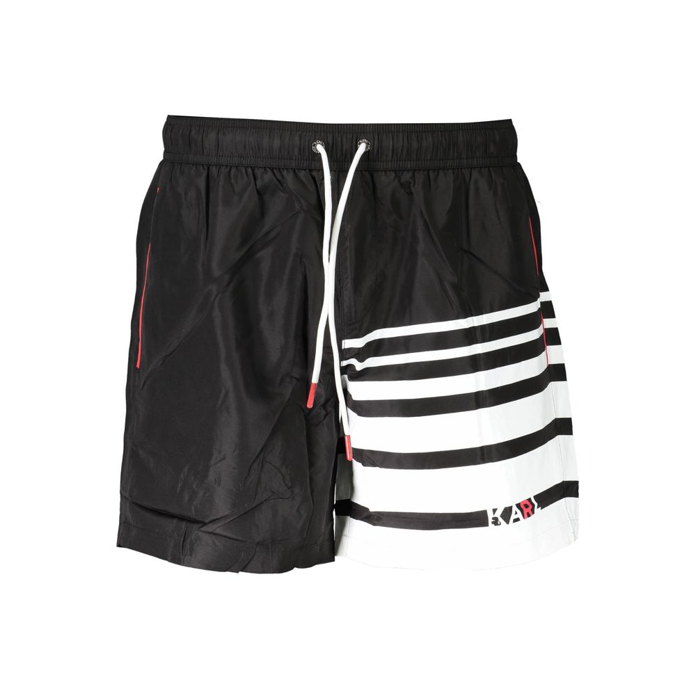 Black Polyester Men's Swim Trunk