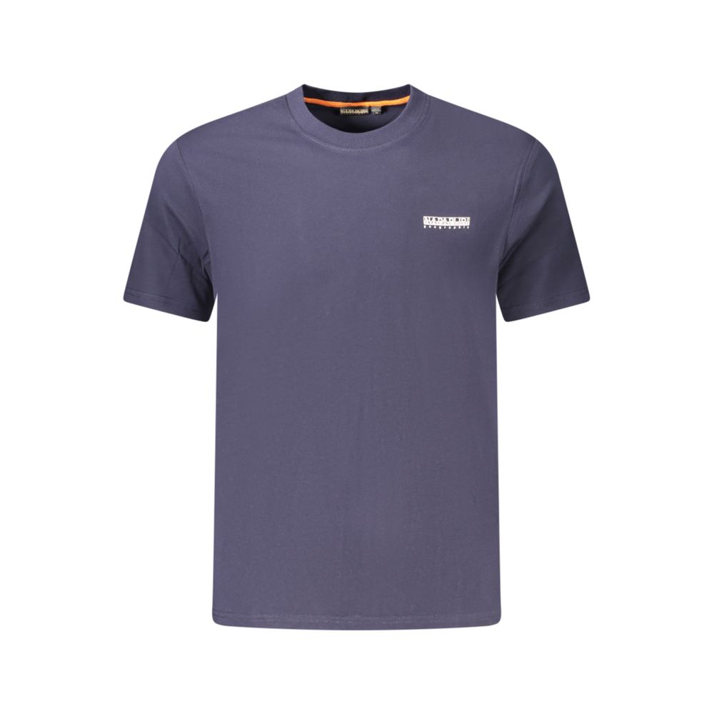 Blue Cotton Men T-Shirt