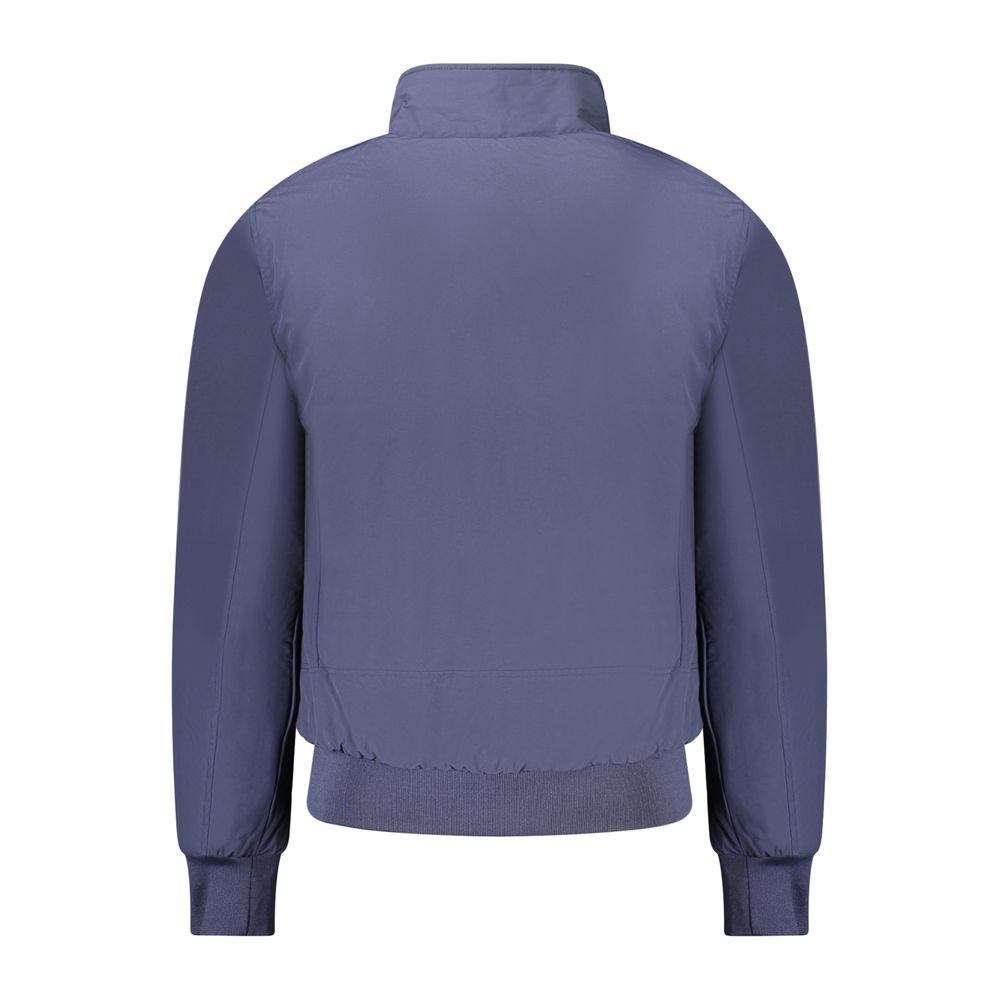 Blue Polyester Men's Bomber Jacket - Thumbnail 2