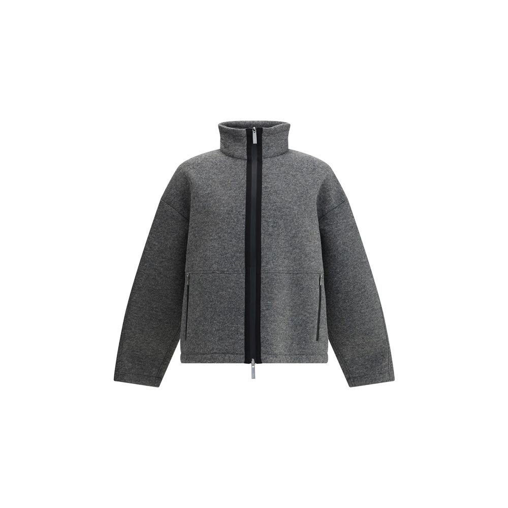 Grey Jacket with High Collar