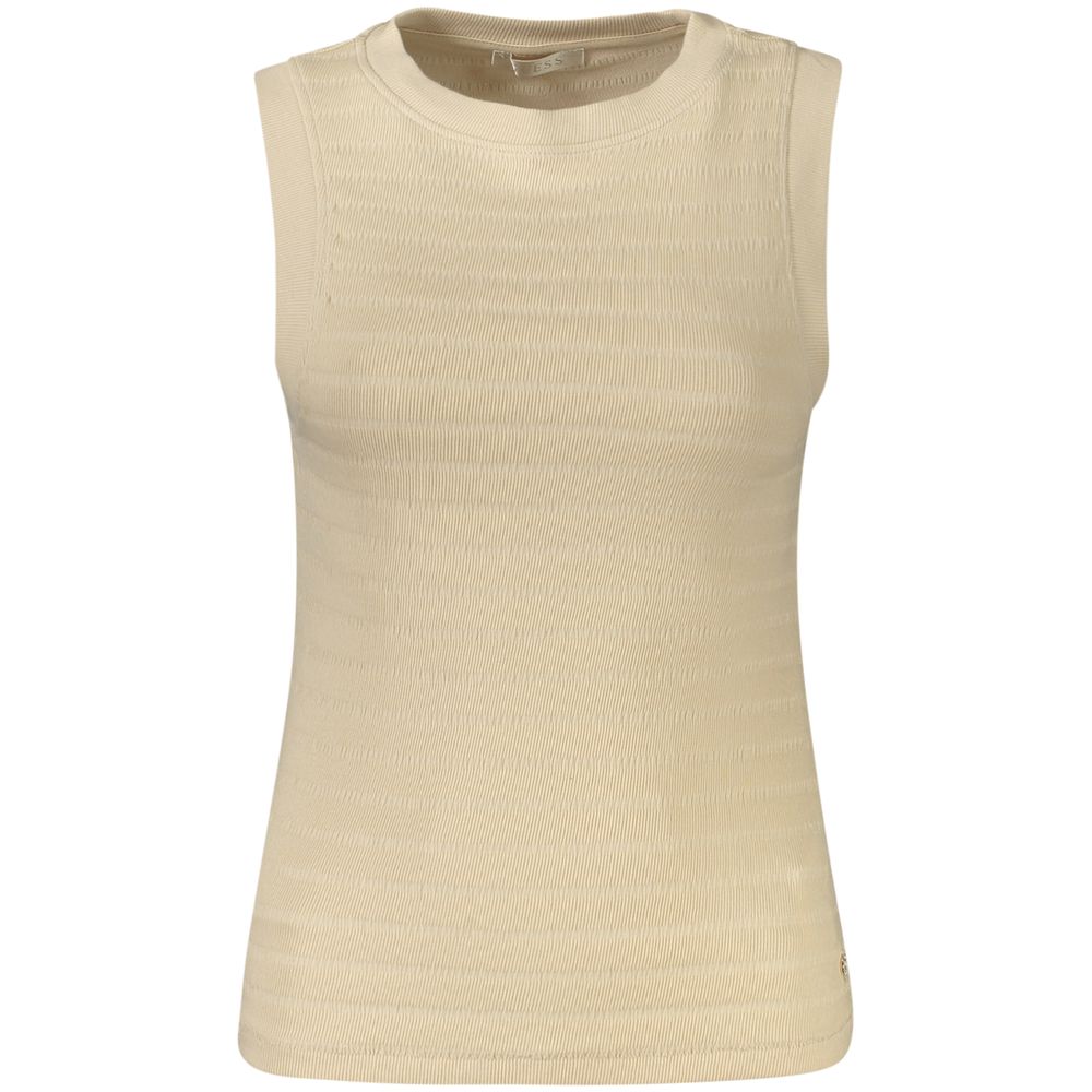 Beige Cotton Tank Top