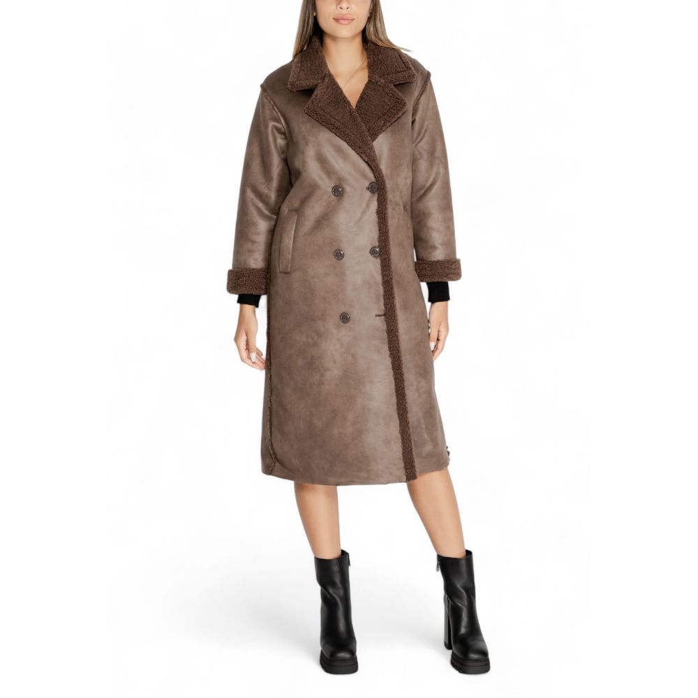 Brown Polyester Coat - Thumbnail 3