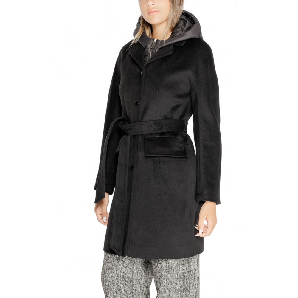 Black Polyester Coat - Thumbnail 3