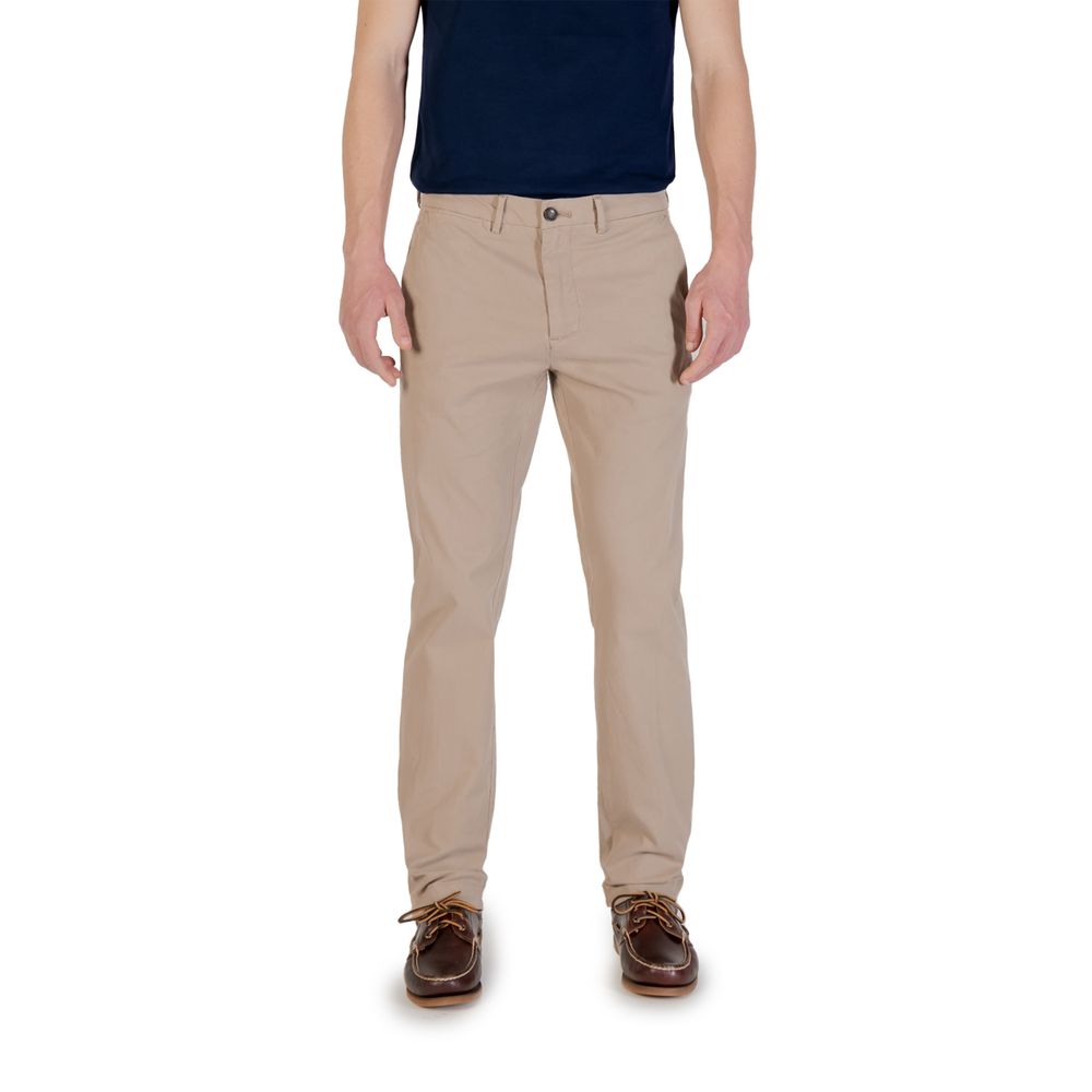 Beige Cotton Skinny Pant