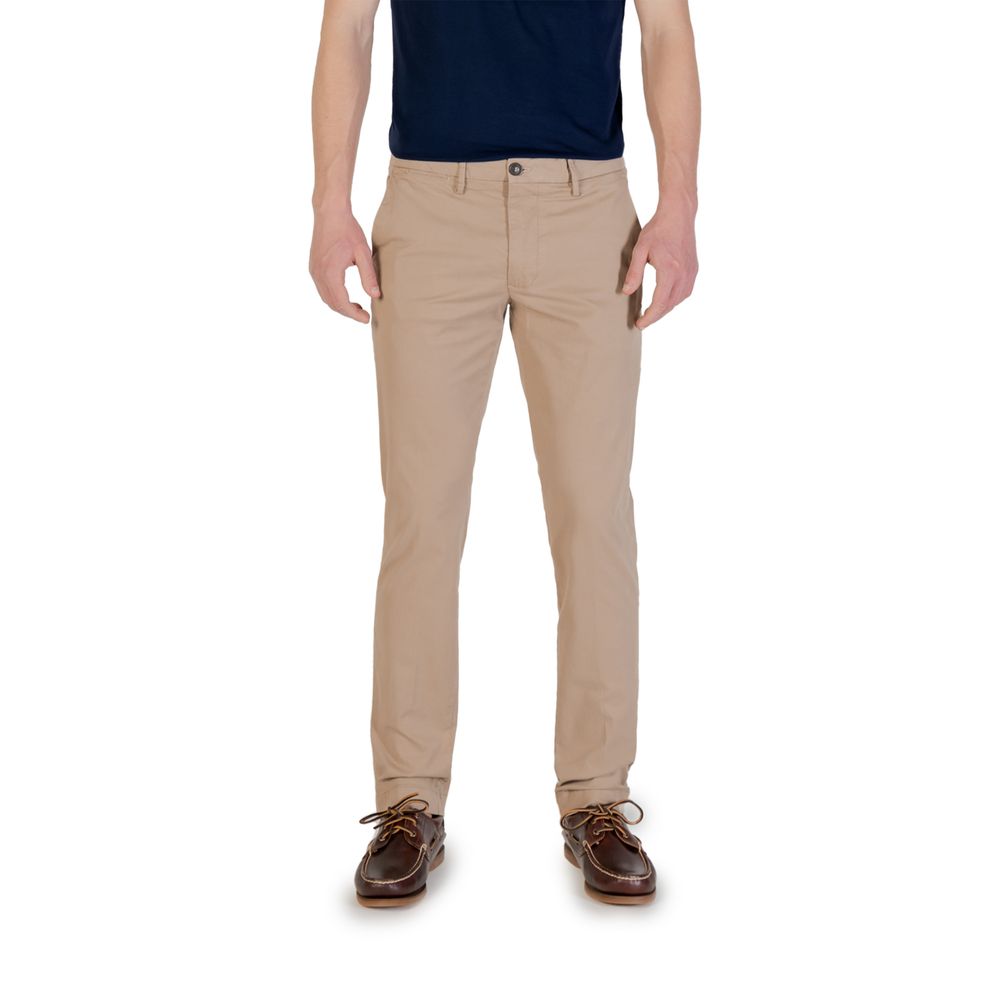 Beige Cotton Skinny Pant