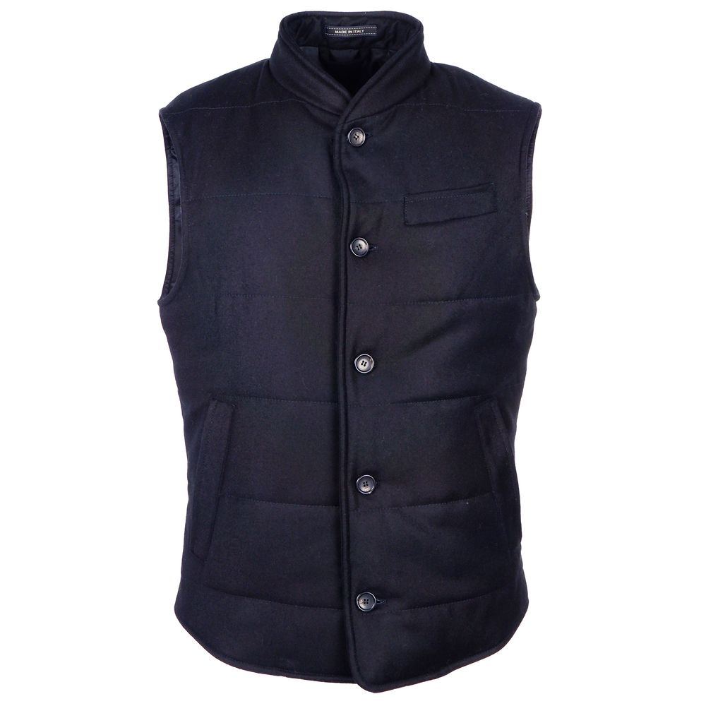 Blue Wool Sleveless Jacket