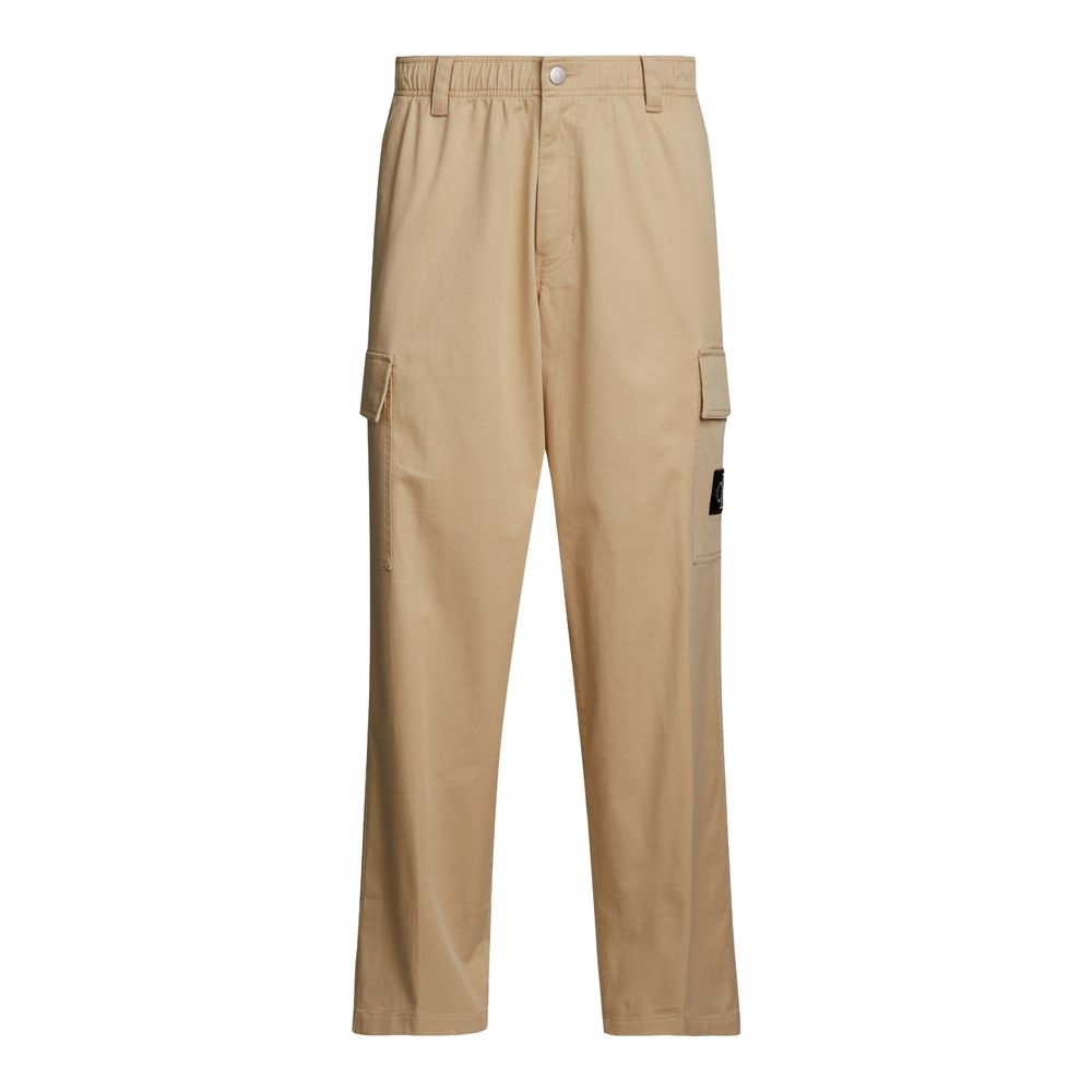 Beige Recycled Cotton Casual Pants