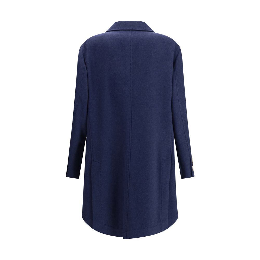 Blue Cashmere Coat - Thumbnail 2