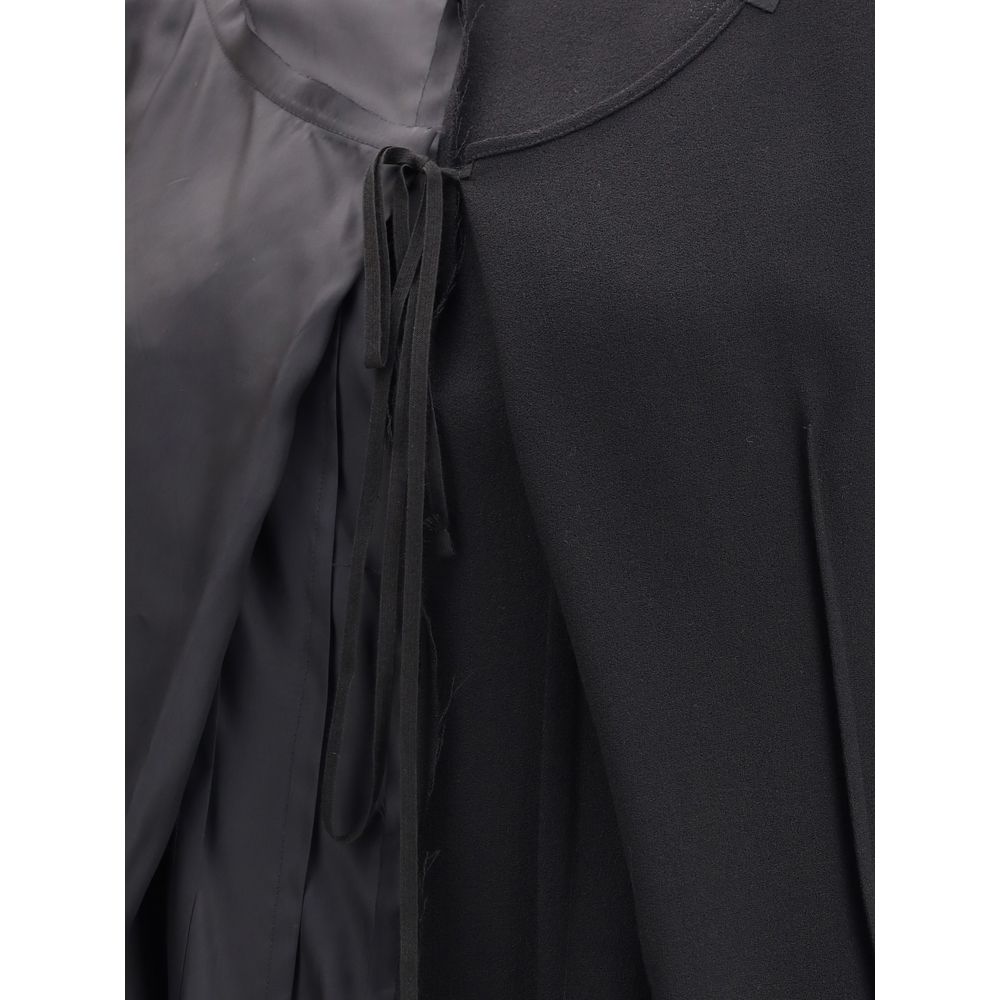 Black Acetate Casual Dress - Thumbnail 3