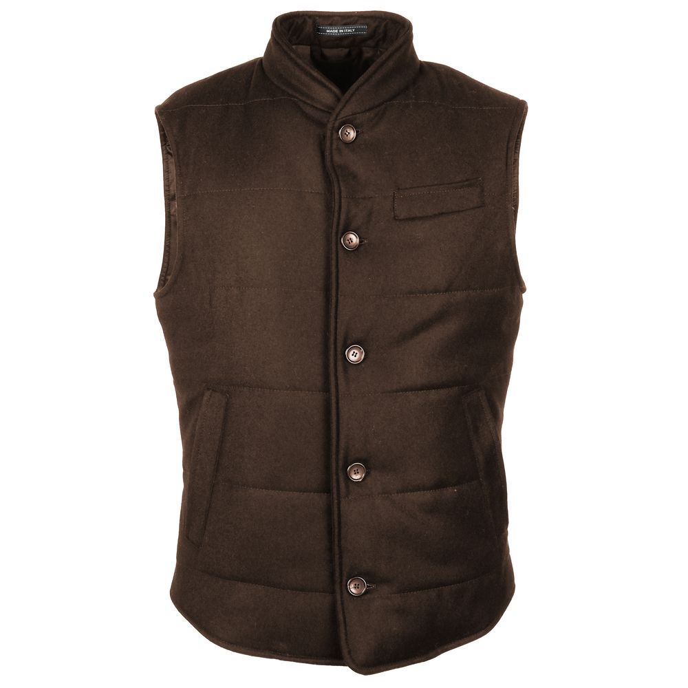 Brown Wool Sleveless Jacket