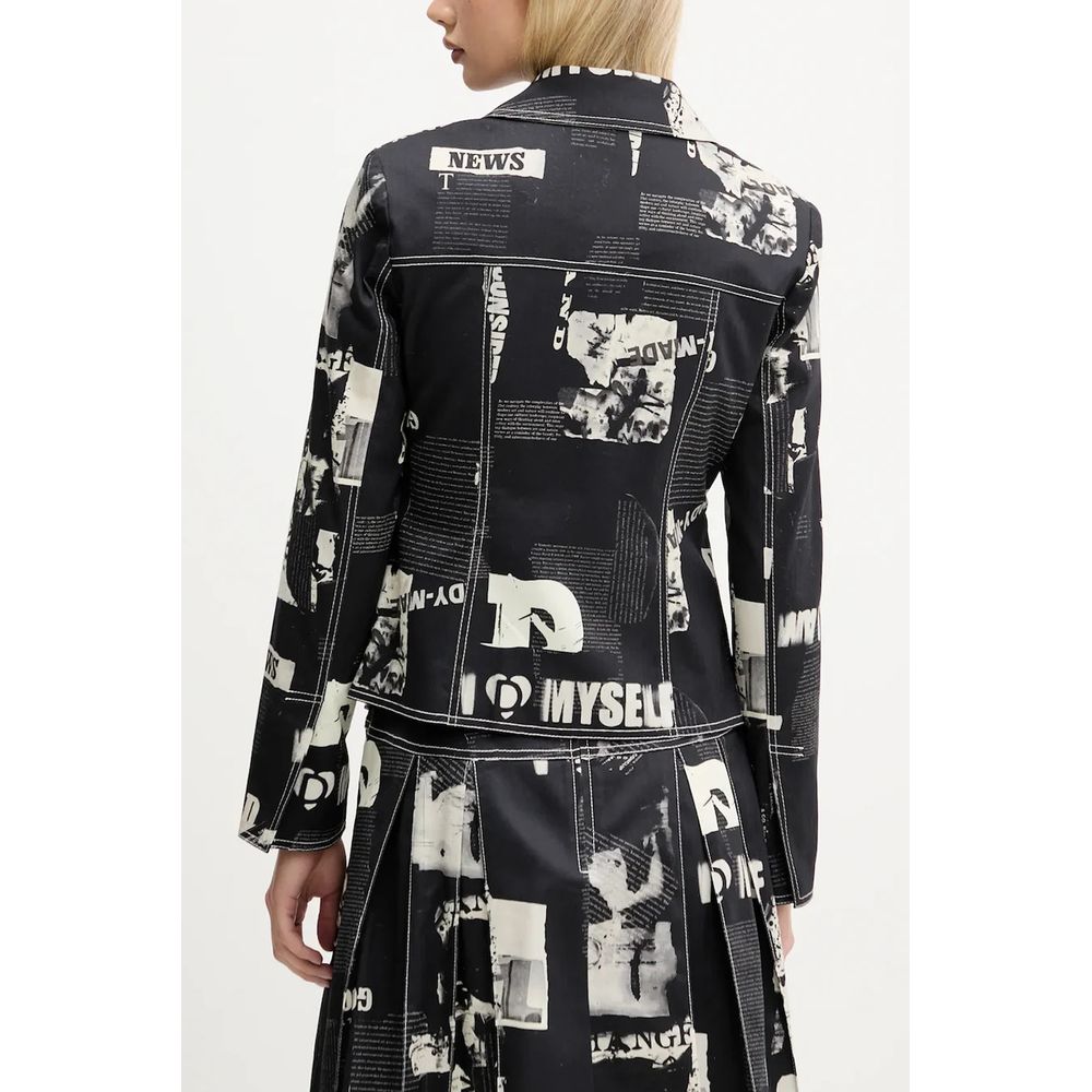 Black Cotton Women's Jacket - Thumbnail 2