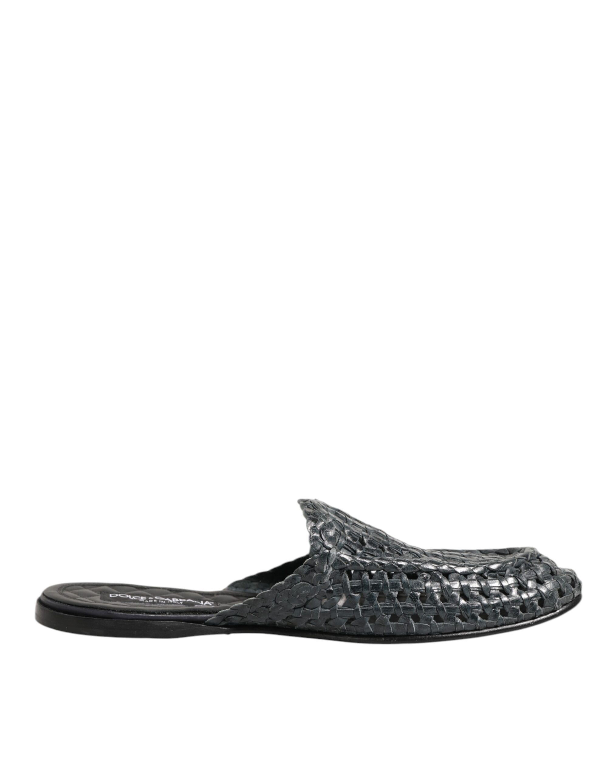 Blue Woven Slides MULES Men Sandals Shoes