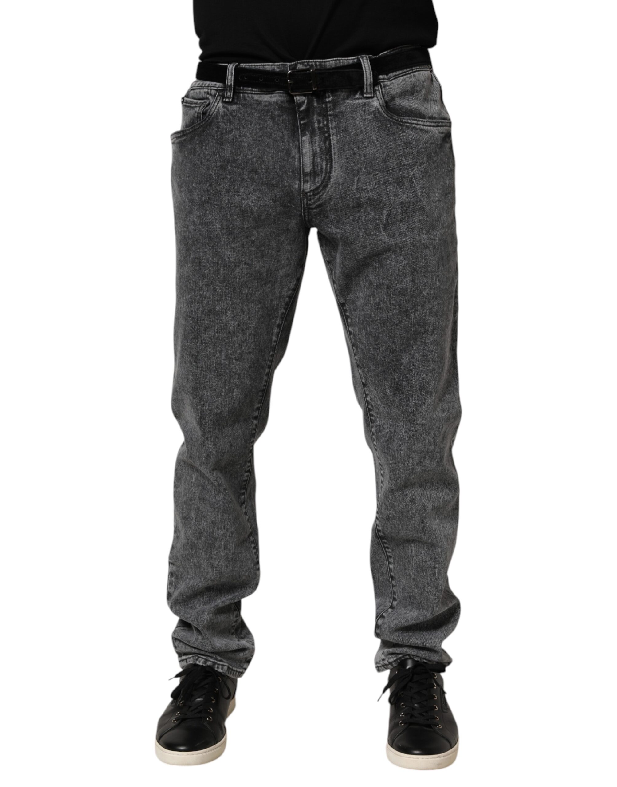 Gray Cotton Slim Fit Denim Trouser Jeans