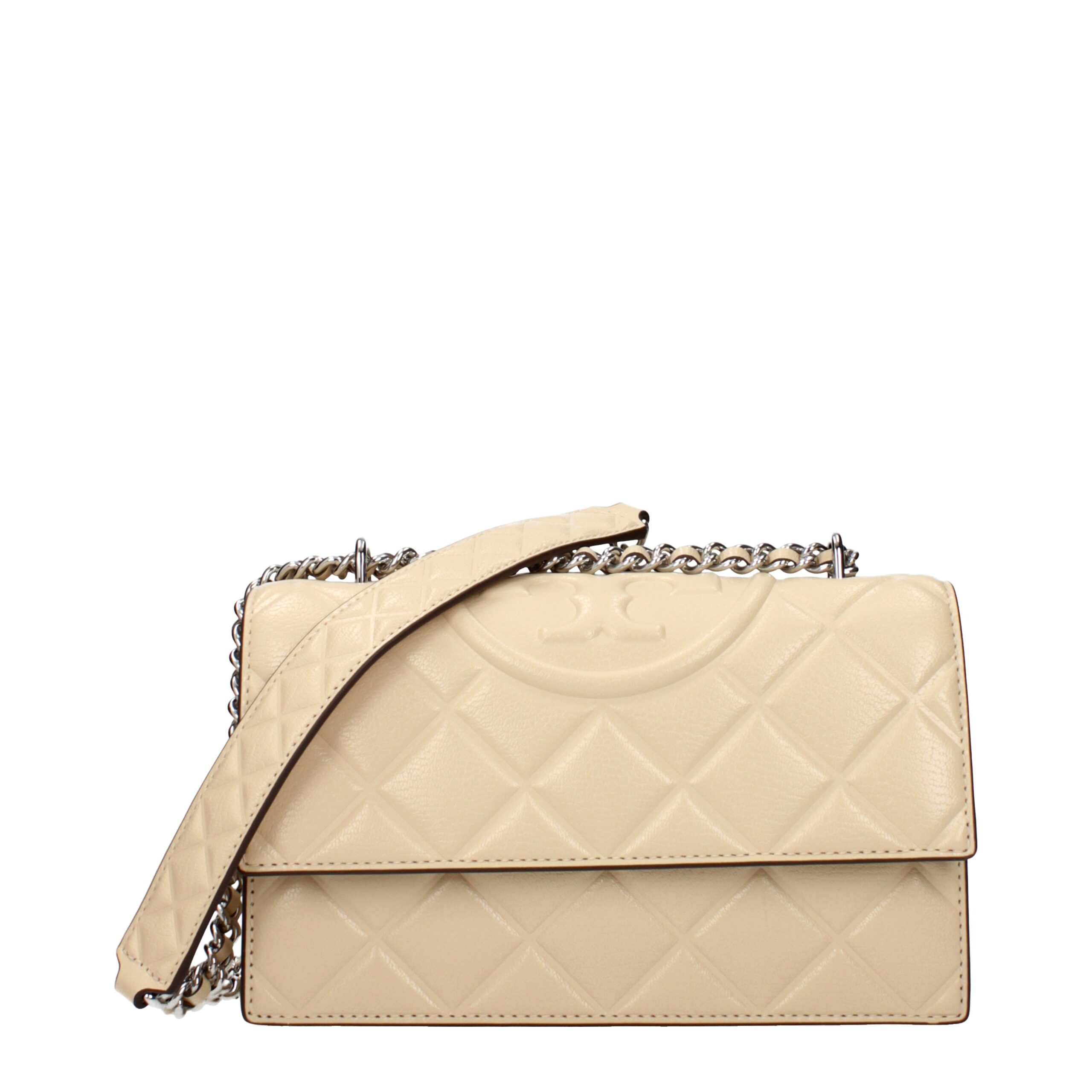 Beige Leather Crossbody Bag