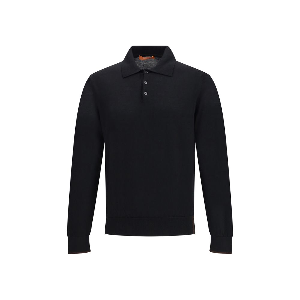 Knitted Long Sleeved Polo Shirt