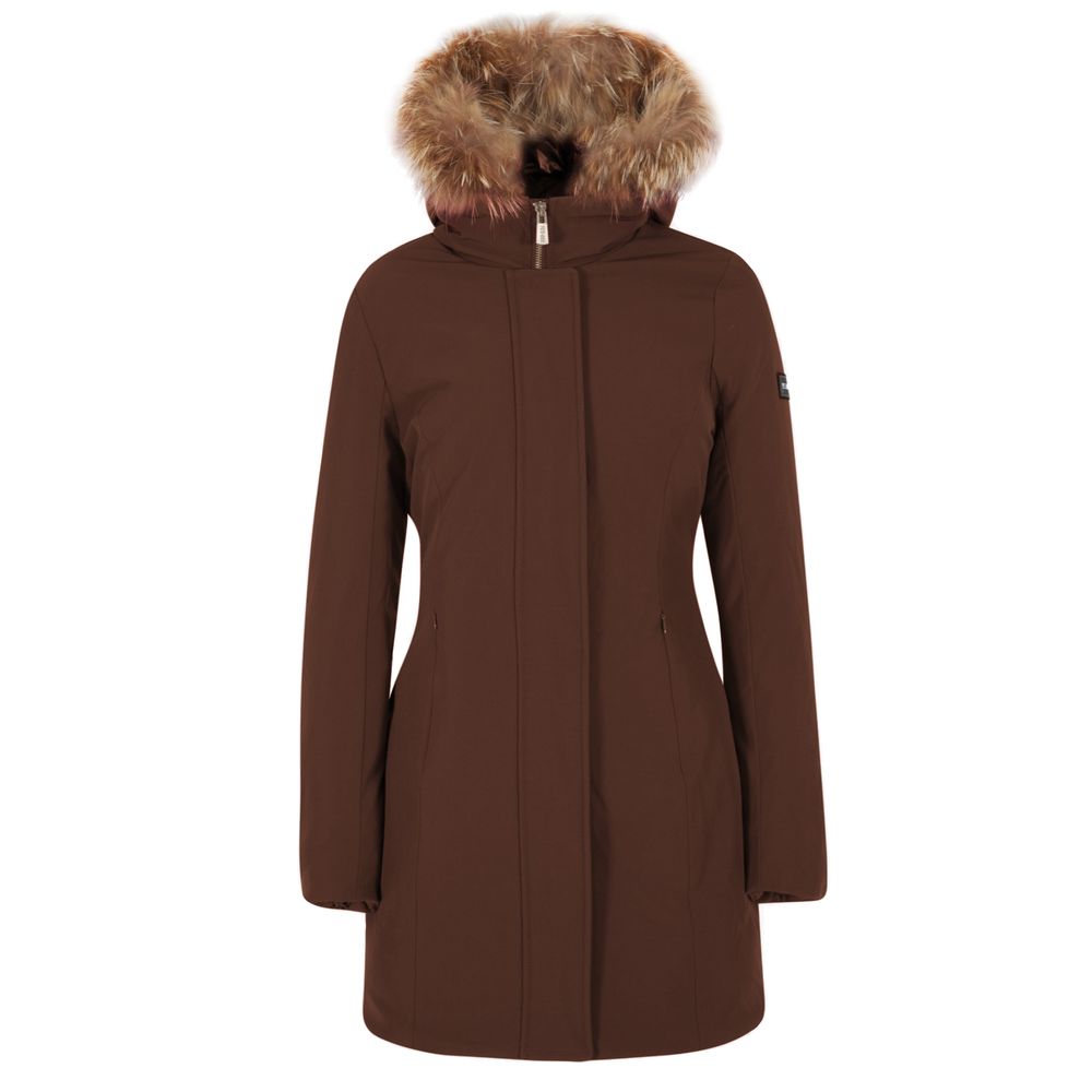 Brown Nylon Jackets & Coat